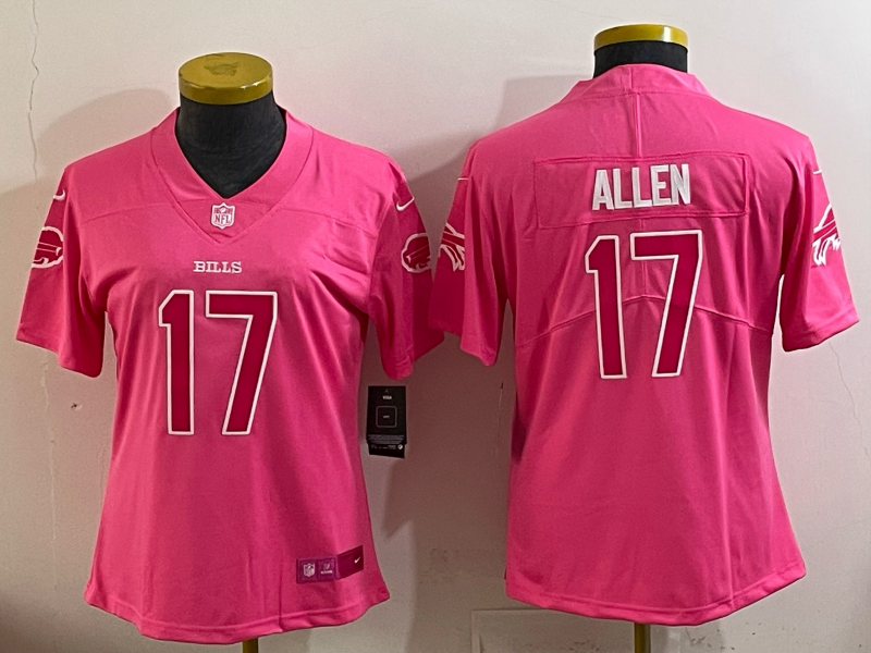 Youth Buffalo Bills #17 Allen pink Nike 2025 Limited MLB Jersey 006